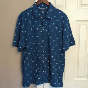 Bonobos Men's Navy Resort Golf And Palm Tree Polo